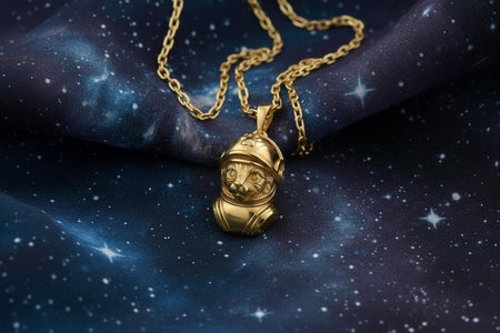Astronaut Cat Sterling Silver Pendant – Cosmic Space Jewelry Gift __etsy:7412502449
