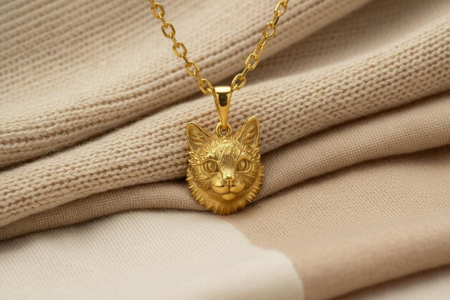 Cat Silver Pendant – Sterling Silver Cat Head Necklace | Minimalist Feline Jewelry Gift for Cat Lovers __etsy:5023082137