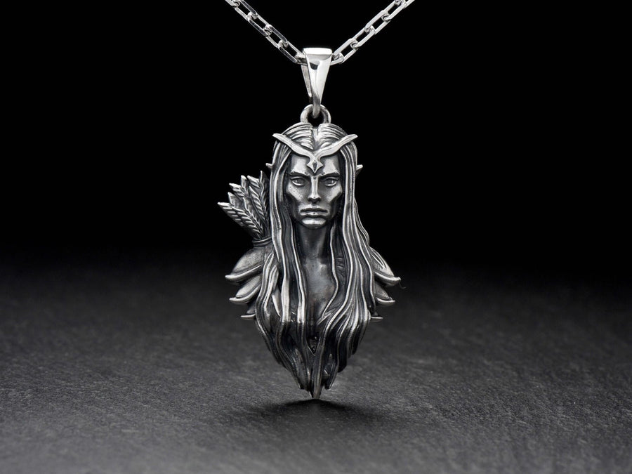 Elf Pendant Silver – Sterling Silver Elven Warrior Necklace | Symbol of Strength, Grace, and Mystical Power __etsy:7373094136