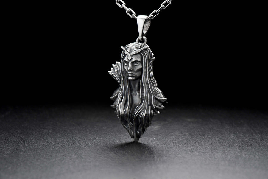 Elf Pendant Silver – Sterling Silver Elven Warrior Necklace | Symbol of Strength, Grace, and Mystical Power __etsy:7373094136