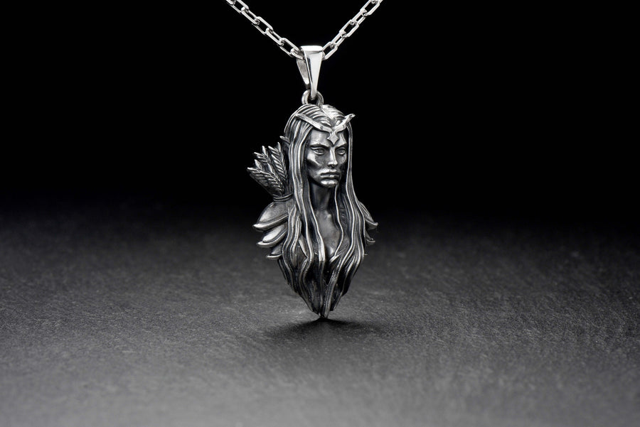 Elf Pendant Silver – Sterling Silver Elven Warrior Necklace | Symbol of Strength, Grace, and Mystical Power __etsy:7373094136