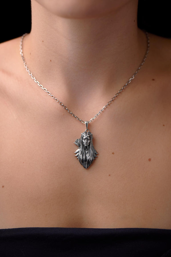 Elf Pendant Silver – Sterling Silver Elven Warrior Necklace | Symbol of Strength, Grace, and Mystical Power __etsy:7373094136