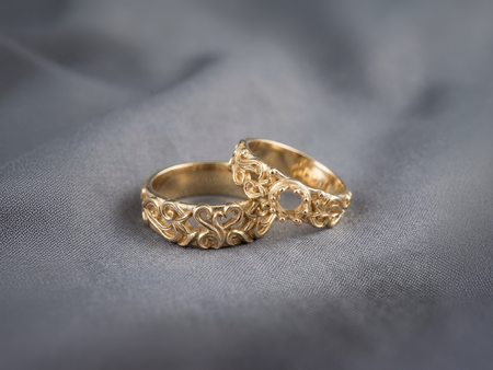 Gothic Crown Sterling Silver Wedding Ring Set: Medieval Engagement