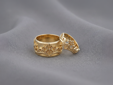 Sterling Silver Gothic Wedding Ring Set, Scrollwork Bands, Alternative Bridal Jewelry