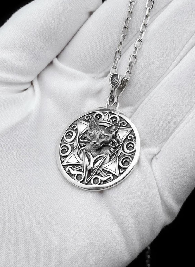 Gothic Cat Silver Pendant – Intricate Sterling Silver Feline Amulet | Mystical Jewelry Gift for Cat Lovers __etsy:7412033493