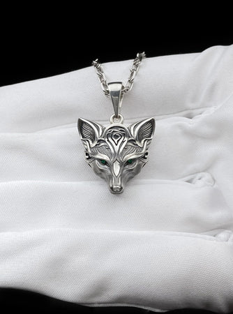 Channel your inner mystique with our Sterling Silver Gothic Fox Pendant, a striking fusion of nature-inspired artistry and gothic elegance. (etsy image id: 6573274570)