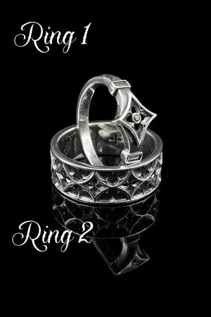 gothic cathedral arch wedding ring set

matching gothic wedding bands for couples

sterling silver cathedral vow ring pair

gothic engagement rings with arch motif

alternative gothic bridal ring set

gothic couple rings for dark romance

silver gothic rings with pointed arches

medieval cathedral arch engagement bands

handcrafted gothic wedding ring duo

gothic vow bands for spiritual lovers __etsy:6975920400