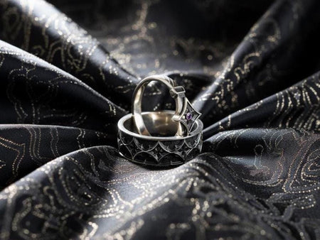 Gothic Sterling Silver Wedding Ring Set: Medieval Cathedral Jewelry __etsy:7425043231