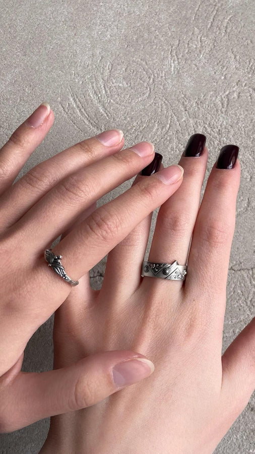 Handmade Oxidized Sterling Silver Gothic Ring: Medieval Jewelry