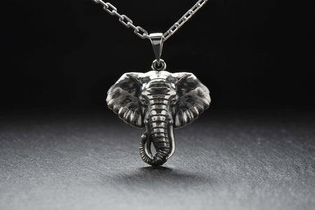 Handmade Sterling Silver Elephant Pendant: Polished Animal Necklace __etsy:7347809302