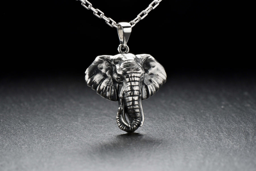 Handmade Sterling Silver Elephant Pendant: Polished Animal Necklace __etsy:7347809302