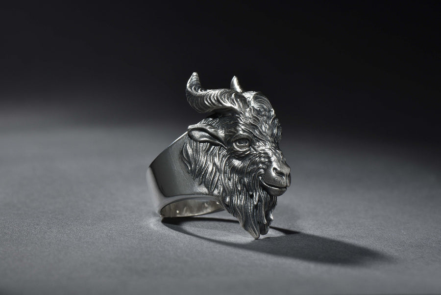 Embrace the mystique and strength of the goat with this handcrafted sterling silver goat ring. Designed for those who appreciate wild nature, Norse symbolism, and bold statement jewelry, this ring captures the essence of independence, intelligence, and resilience.

The intricately detailed goat head design makes this ring perfect for animal lovers, Viking enthusiasts, and those drawn to occult or pagan aesthetics. __etsy:4047309436