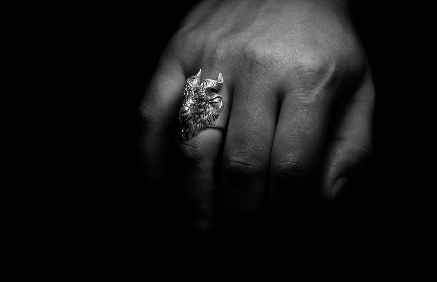 Embrace the mystique and strength of the goat with this handcrafted sterling silver goat ring. Designed for those who appreciate wild nature, Norse symbolism, and bold statement jewelry, this ring captures the essence of independence, intelligence, and resilience.

The intricately detailed goat head design makes this ring perfect for animal lovers, Viking enthusiasts, and those drawn to occult or pagan aesthetics. __etsy:4047309436