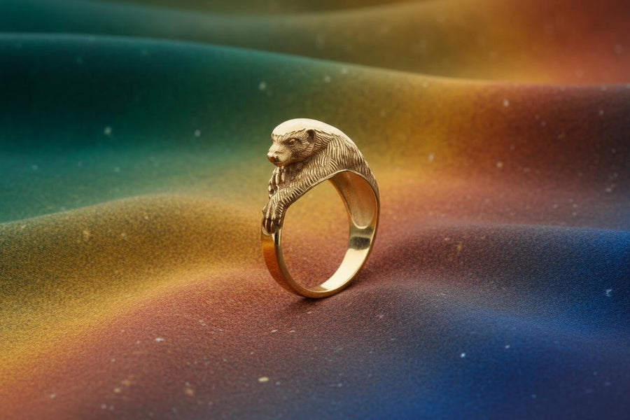 animal ring	Animal lover gift	Ring Honey badger	Honey badger	Honey badger ring	Silver Honey badger	Honey badger lovers	Sterling silver	silver ring	silver rings	badger	gift	ring __etsy:7387035331