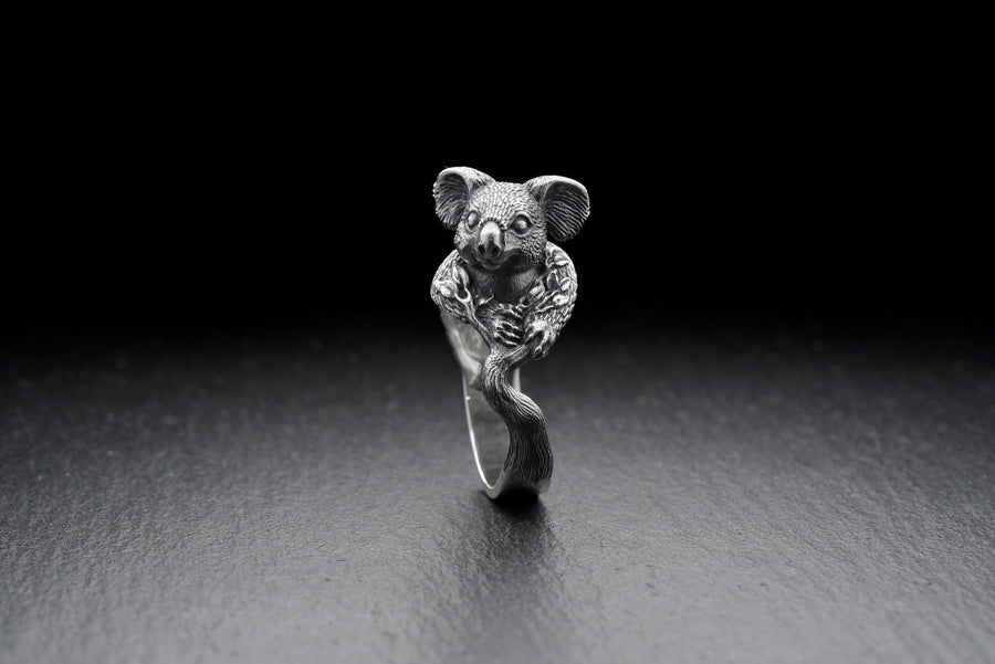 animal jewelry	animal ring	silver ring	koala ring	koala silver	koala lover	koala gift	Koala-Ring	bague koala	australia	wild nature	nature	koala __etsy:7385696473