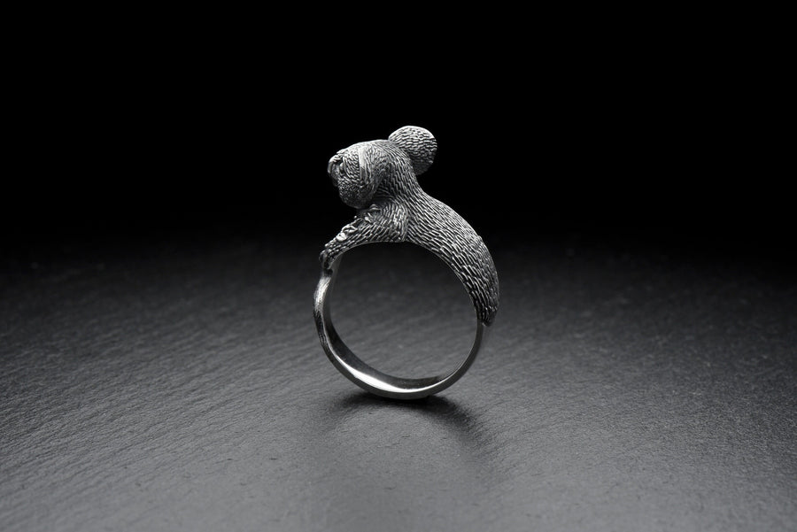 animal jewelry	animal ring	silver ring	koala ring	koala silver	koala lover	koala gift	Koala-Ring	bague koala	australia	wild nature	nature	koala __etsy:7385696473