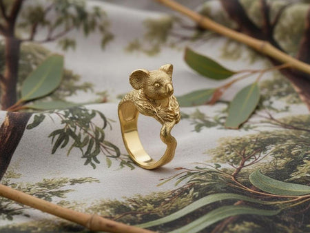 Handmade Sterling Silver Koala Ring: Animal Lover Gift __etsy:7337749124
