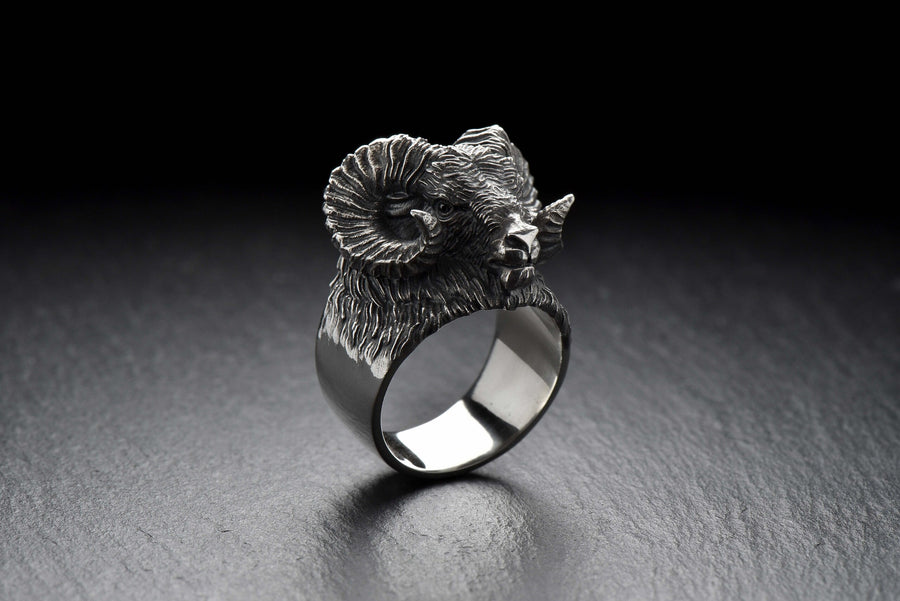animal ring	Ram ring	silver ram	ram totem ring	Ram totem	aries zodiac	aries gift	ram lover gift	ram head ring	mens ram head ring	aries ring	silver ram ring	ram horn ring __etsy:7342612906