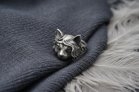 Lady Cat Silver Ring – Sterling Silver Elegant Feline Ring | Feminine Cat Jewelry Gift for Her __etsy:7364530274