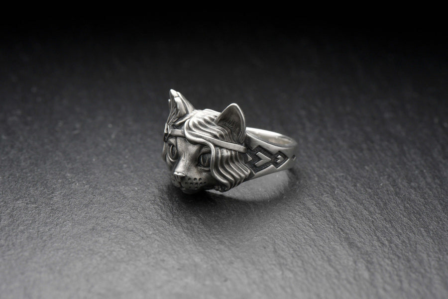 Lady Cat Silver Ring – Sterling Silver Elegant Feline Ring | Feminine Cat Jewelry Gift for Her __etsy:7364530274