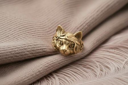 Lady Cat Silver Ring – Sterling Silver Elegant Feline Ring | Feminine Cat Jewelry Gift for Her __etsy:7412447683