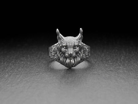 Lynx Silver Ring – Handcrafted Sterling Animal Jewelry | Symbol of Awareness, Intuition, and Silent Power __etsy:7400763587