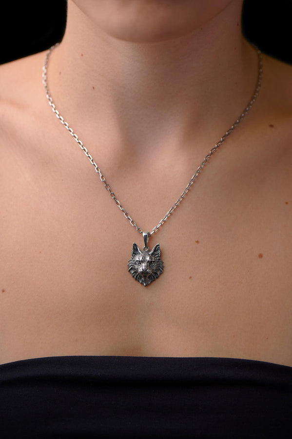 Maine Coon Silver Pendant – Minimalist Sterling Silver Cat Necklace | Elegant Feline Jewelry Gift for Cat Lovers __etsy:5421612628