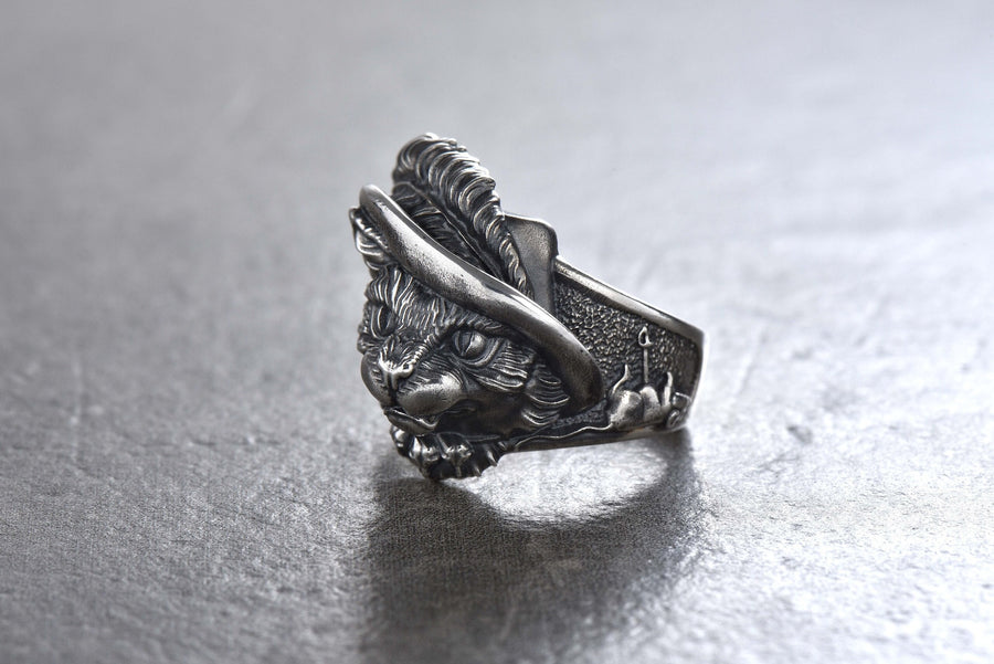 Musketeer Cat Silver Ring – Sterling Silver Adventure Jewelry __etsy:7364911240