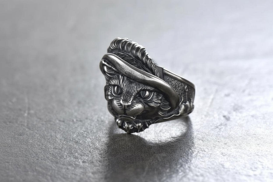 Musketeer Cat Silver Ring – Sterling Silver Adventure Jewelry __etsy:7364911240