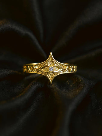 Oxidized Sterling Silver Gothic Ring: Gemstone Medieval Jewelry __etsy:7090213479