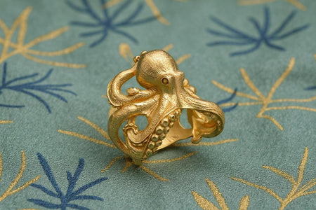 Oxidized Sterling Silver Octopus Ring: Sea Creature Jewelry __etsy:7084954507