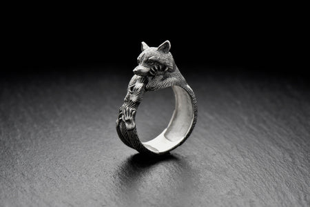 birthday gift	coon ring	raccoon lover gift	raccoon ring	gift for her	animal ring	raccoon charm	coon memorable jewel	coon silver ring	Coon Jewelry	Animal lover gift	rocket raccoon	Pet Coon __etsy:6100290345
