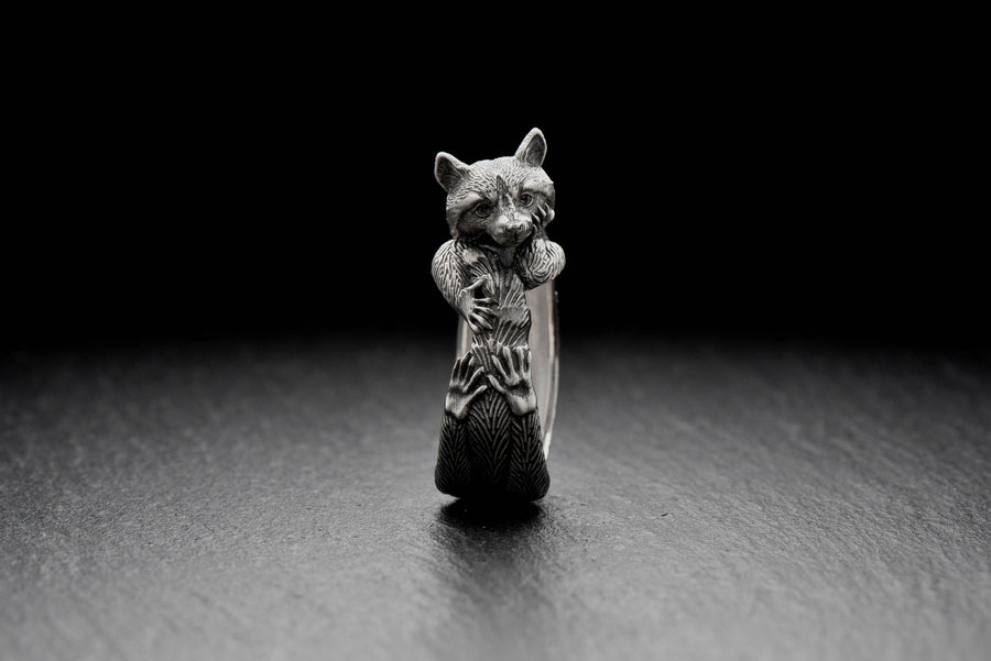 birthday gift	coon ring	raccoon lover gift	raccoon ring	gift for her	animal ring	raccoon charm	coon memorable jewel	coon silver ring	Coon Jewelry	Animal lover gift	rocket raccoon	Pet Coon __etsy:6100290345