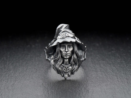 Oxidized Sterling Silver Witch Ring: Gothic Halloween Jewelry __etsy:7420462733