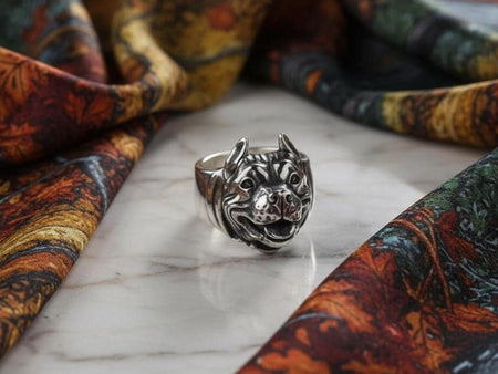 Pitbull Silver Ring – Sterling Dog Jewelry for Strength, Loyalty, and Fearless Spirit __etsy:7360674390