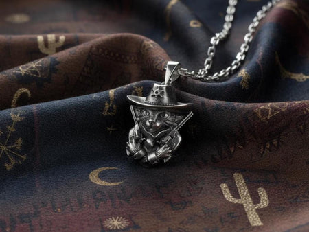 Sheriff Cat Sterling Silver Pendant – Cowboy Feline Necklace __etsy:7364380378