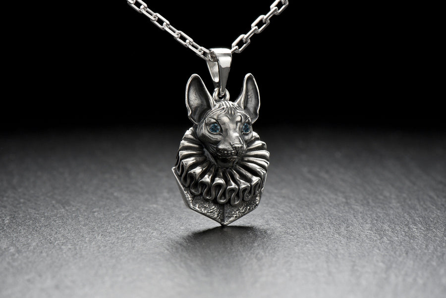 silver pendant	animal jewelry	cat silver	cat pendant	cat necklace	silver necklace	silver cat	sphinx	sphinx cat	cat souvenir	chat sphynx	Sphynx-Katze	bijoux élégants __etsy:4312469209