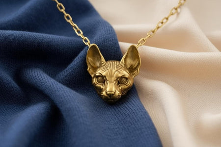 Sphynx Cat Silver Pendant – Gothic Sterling Silver Hairless Cat Necklace | Bold Jewelry Gift for Cat Lovers __etsy:7411837305