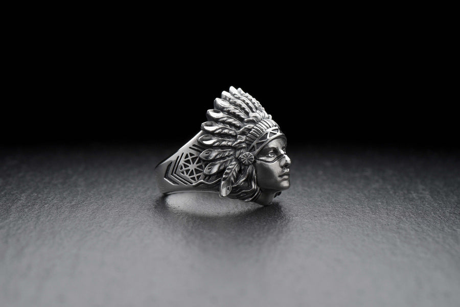 Indian silver ring	indian woman jewelry	Indian jewelry	Totem ring	Indian style __etsy:7261078388
