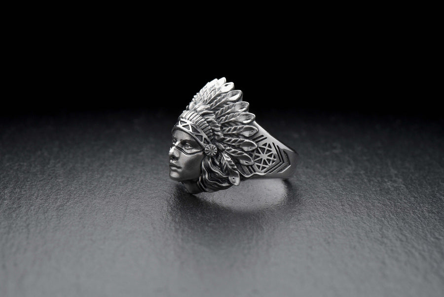 Indian silver ring	indian woman jewelry	Indian jewelry	Totem ring	Indian style __etsy:7261078388