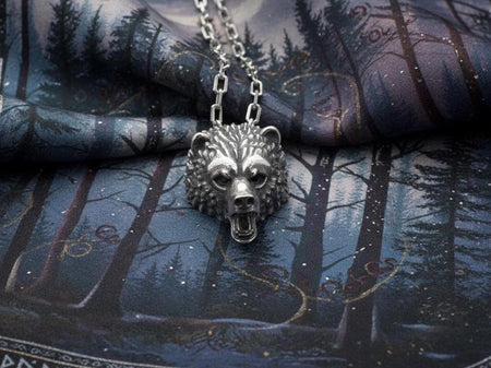 Sterling Silver Bear Pendant: Handmade Totem Necklace, Wildlife Jewelry __etsy:7372533354