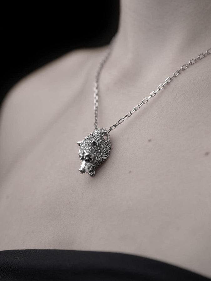 Sterling Silver Bear Pendant: Handmade Totem Necklace, Wildlife Jewelry __etsy:7372533354