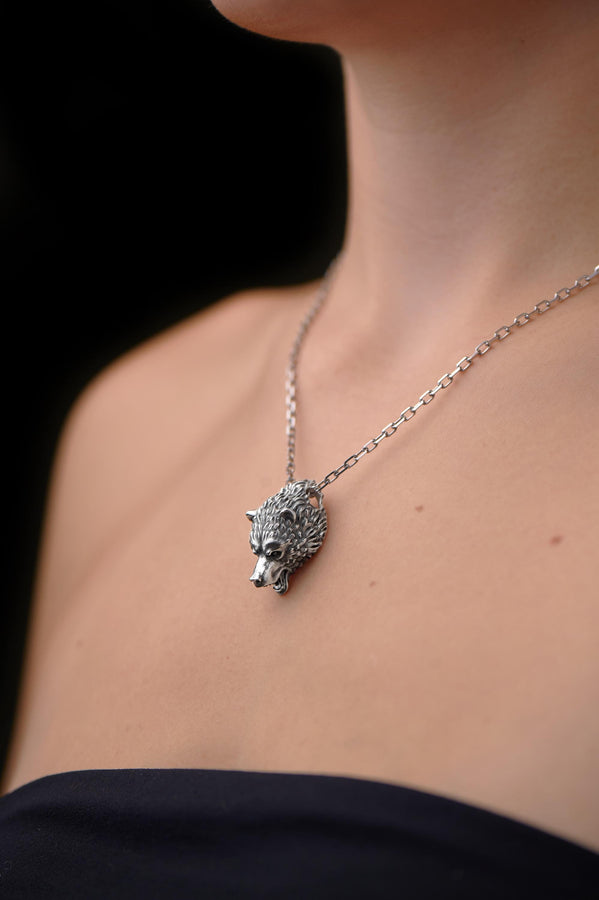 Sterling Silver Bear Pendant: Handmade Totem Necklace, Wildlife Jewelry __etsy:7372533354