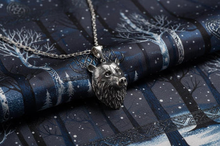 Sterling Silver Bear Skull Pendant Necklace: Gothic Grizzly Jewelry __etsy:7372508550