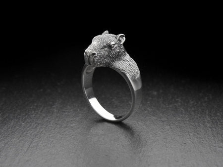 animal jewelry	animal ring	silver ring	Capybara Ring	Capybara	gift	Sterling silver	jewelry	rings	ring	Capybara jewelry __etsy:7346365354