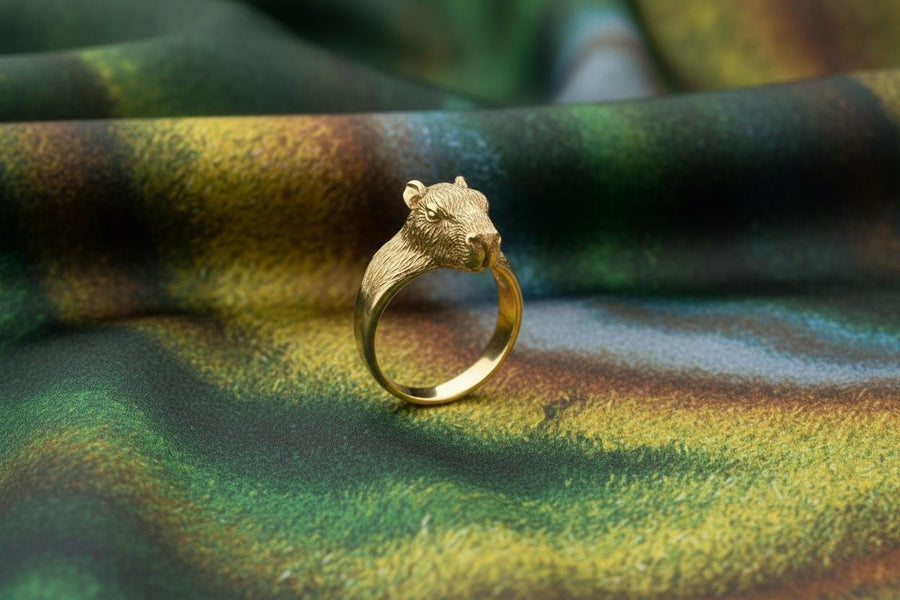 animal jewelry	animal ring	silver ring	Capybara Ring	Capybara	gift	Sterling silver	jewelry	rings	ring	Capybara jewelry __etsy:7346365354