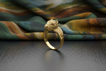 Sterling Silver Capybara Ring: Handmade Animal Jewelry __etsy:7346360694