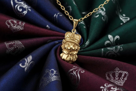 Sterling Silver Cat King Pendant – Victorian Royal Necklace __etsy:7362164882