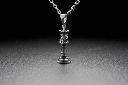 We present you a chic silver pendant in the shape of a chess piece - Queen! This unique pendant will be a great addition to your stylish look and will attract the attention of everyone around. __etsy:4644777329