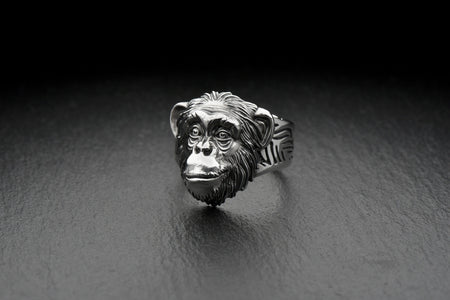 totem	men's gift	animal jewelry	animal ring	silver ring	men gift	Chimpanzee	Chimpanzee head ring	Chimpanzee ring	monkey lovers	monkey ring	monkey jewelry	Chimpanzee jewelry __etsy:4626625815